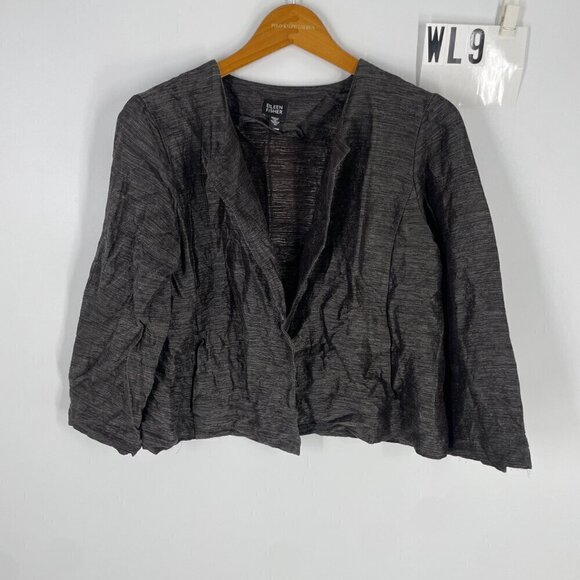 Eileen Fisher silk wool brown jacket sz M - Picture 7 of 10